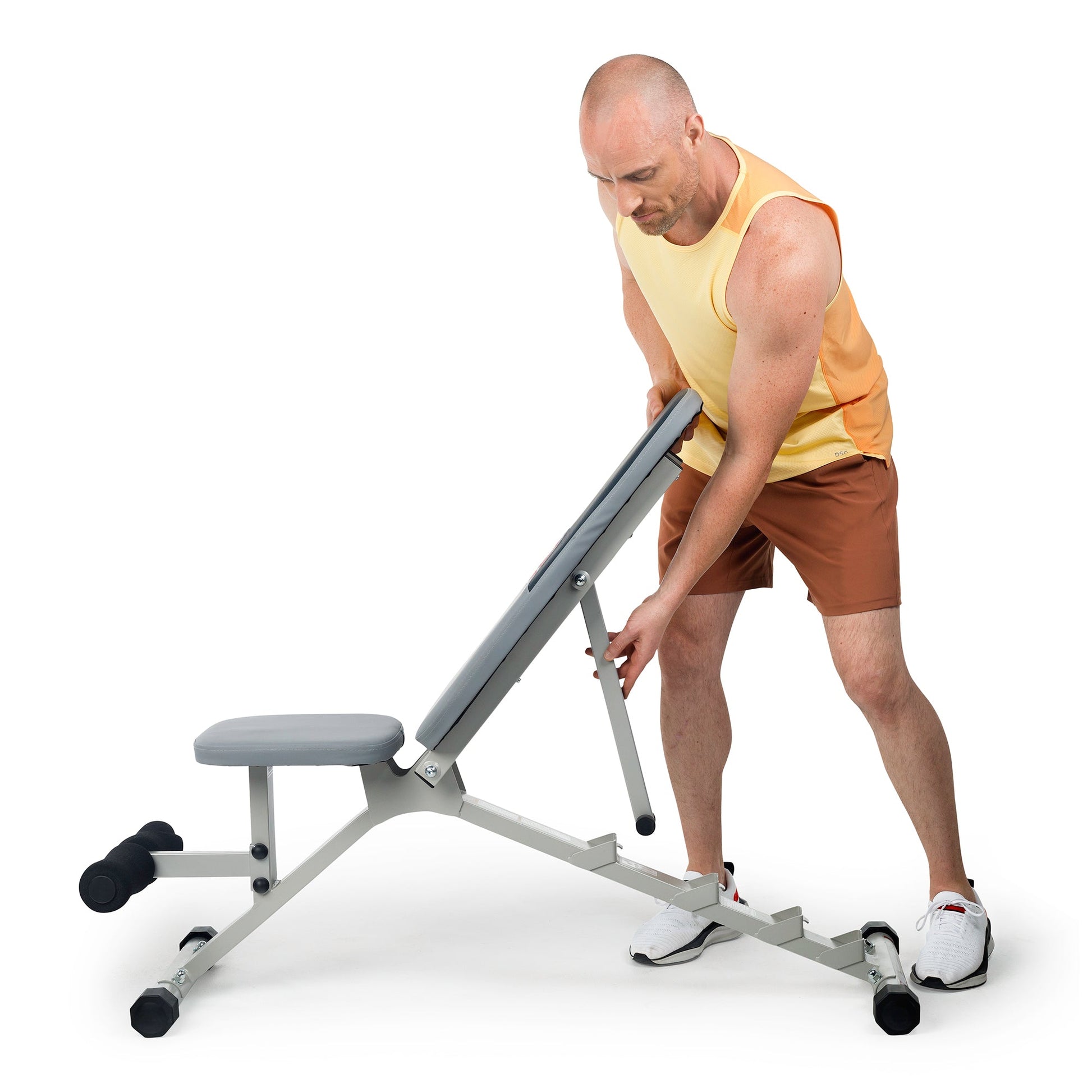 Universal UB300 Bench being adjusted by a man